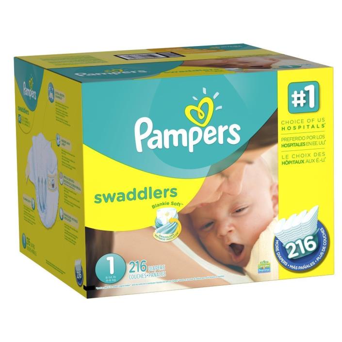 Pampers Swaddlers Size 1 Diapers New