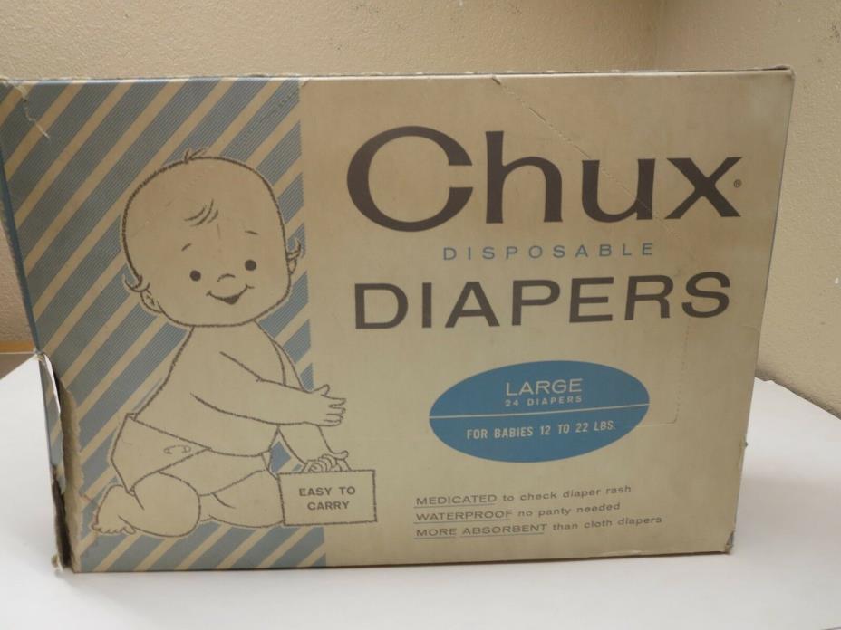 Vintage 1961 24-Pack Chux Disposable Diapers Large