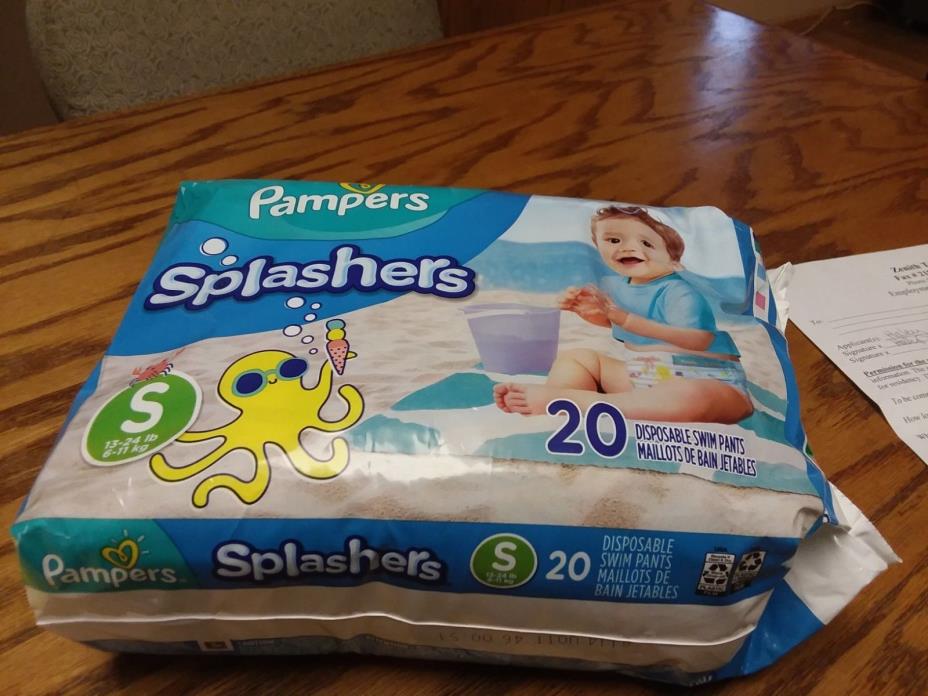 Pampers Splashers Size Small (13-24 lbs) Pack of 20 Swimming Diapers NIP