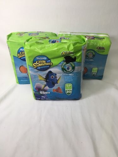 Lot Of 3 Huggies Finding Dory Nemo Little Swimmers Diapers Small 16-26Lb (#B48)