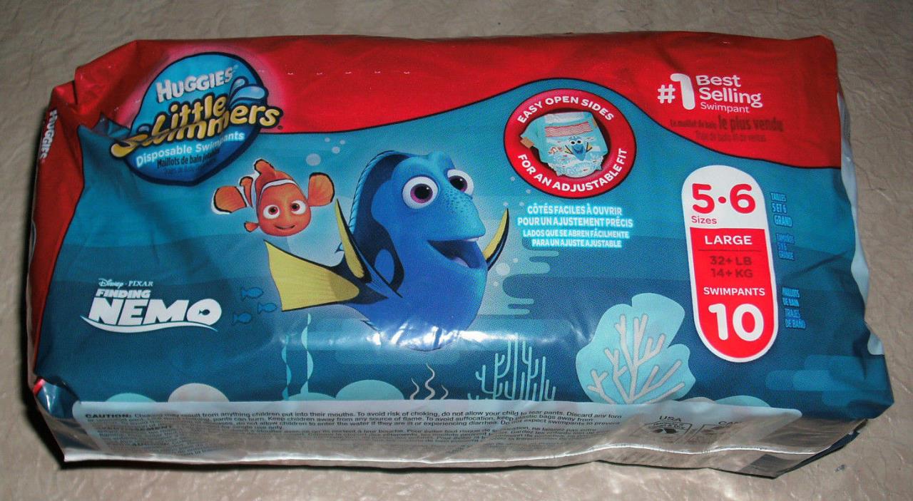 New Huggies Little Swimmers Disposable Swimpants Large 32+lbs 10pk Finding Nemo