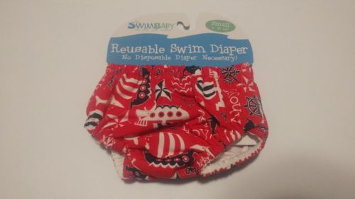 My Swim Baby Reusable Cloth Swim Diaper Small (9-18 lbs) Ahoy