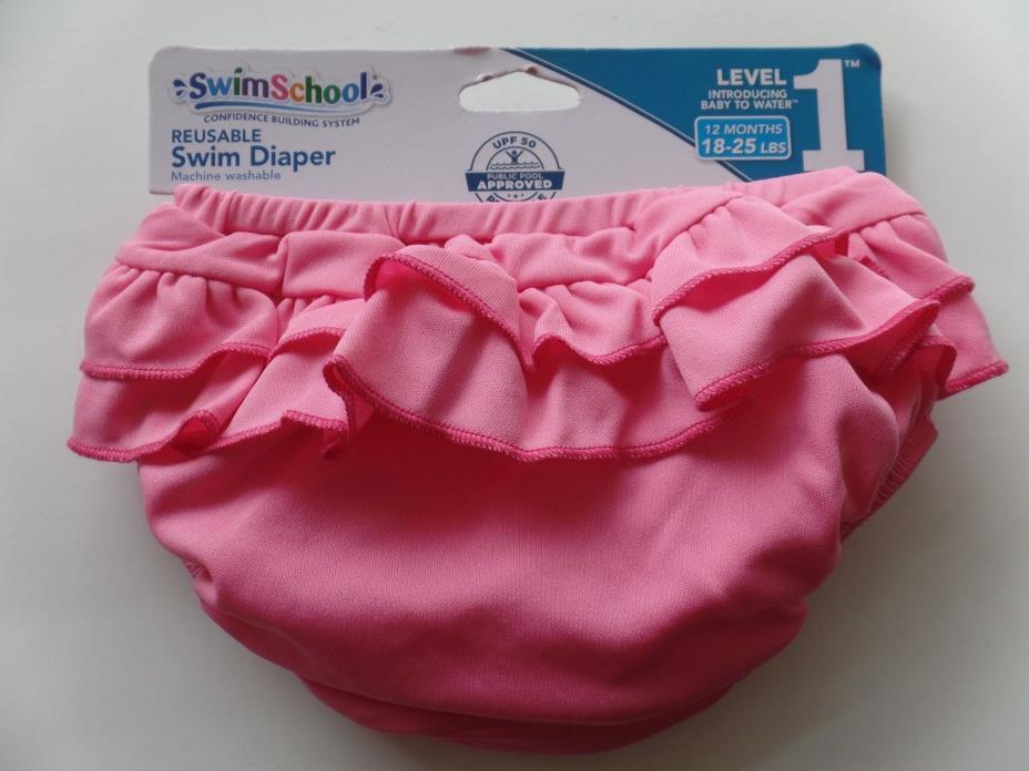 SwimSchool Reusable Swim Diaper Level 1 Introducing Baby To Water UPF50 New Pink