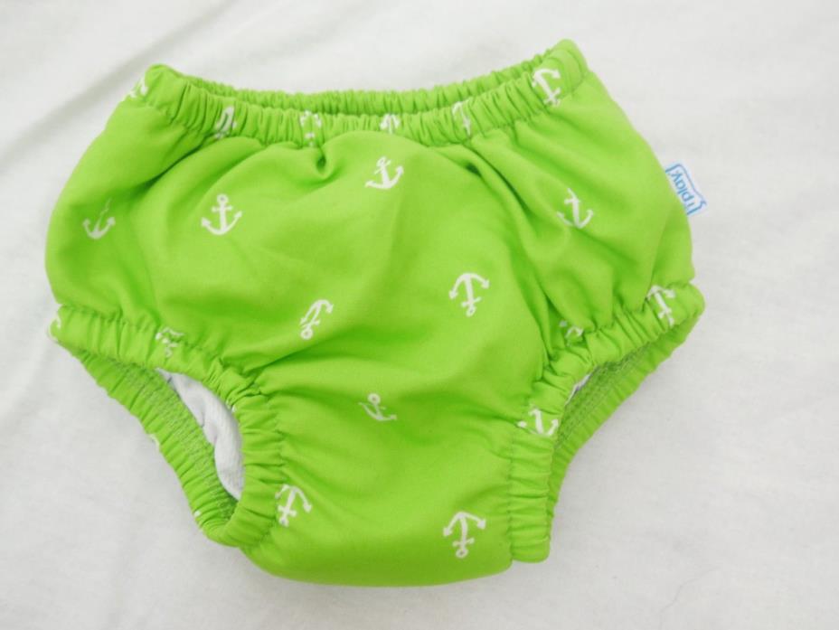 Swim Diaper Reusable iPlay UPF 50+ Swimsuit Green Anchor 3-6 M Small i play