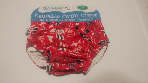 My Swim Baby Reusable Cloth Swim Diaper 3X (38-45+ lbs) Ahoy