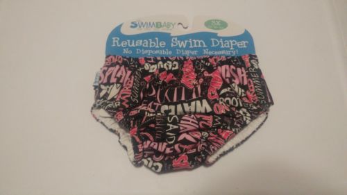 My Swim Baby Reusable Cloth Swim Diaper 3X (38-45+ lbs) Pink Splash