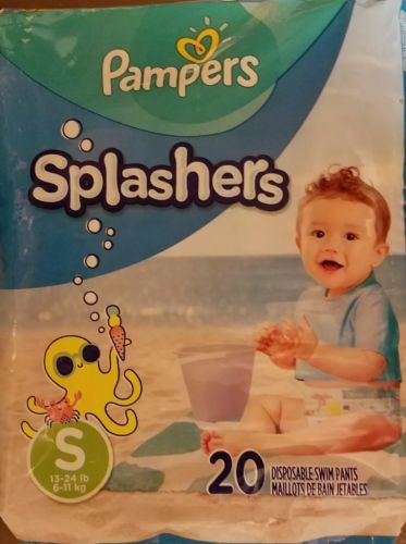 10 Packs Pampers Splashers Disp Swim Pants Small 200 PCS Will Not Swell In Water
