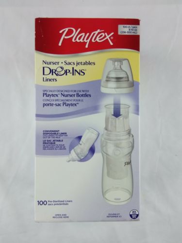 Playtex Drop In Liners for Nurser Bottles, 100 LINERS