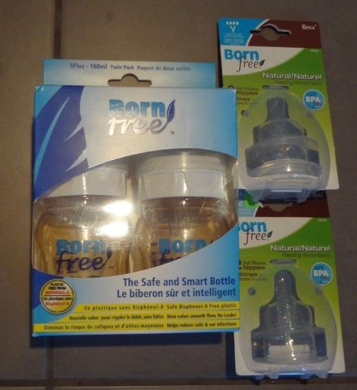 Born Free BPA-Free 2 plastic Baby Bottle set with Level 2 and Y nipples