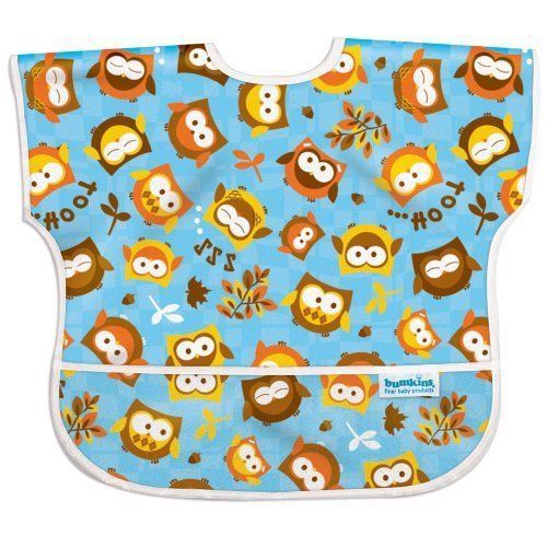 NWT Bumkins Waterproof Junior Bib Owl Baby Toddler Boy Girl