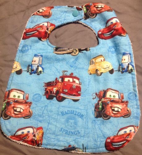 Disney Cars Lighting McQueen Mater Luigi Guido Large Baby Toddler Drool Bib Wash