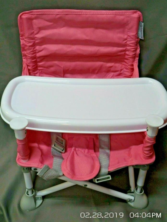 Summer Infant Pop N' Sit Portable Booster Seat, Pink/Grey (R956)