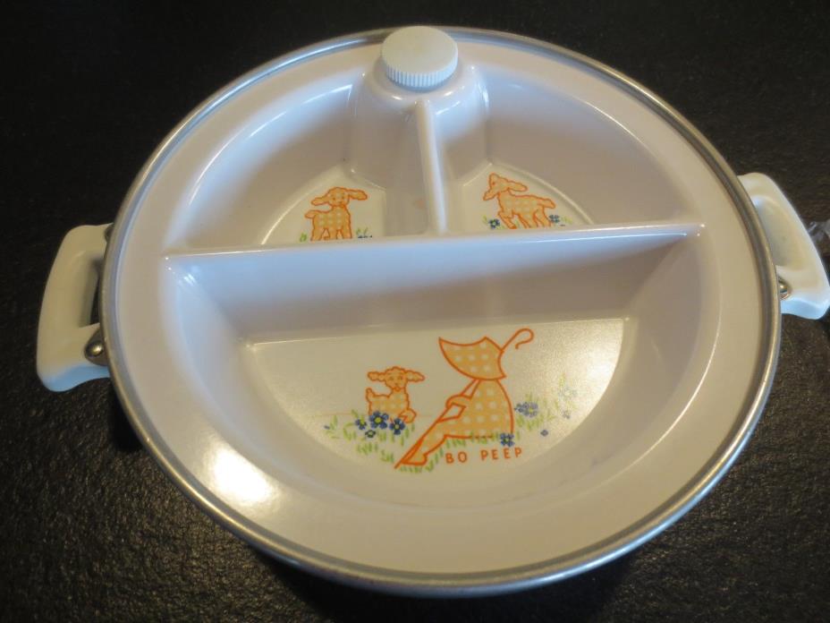 Vintage Excello Warming Divided Baby Dish- Little Bo Peep-10