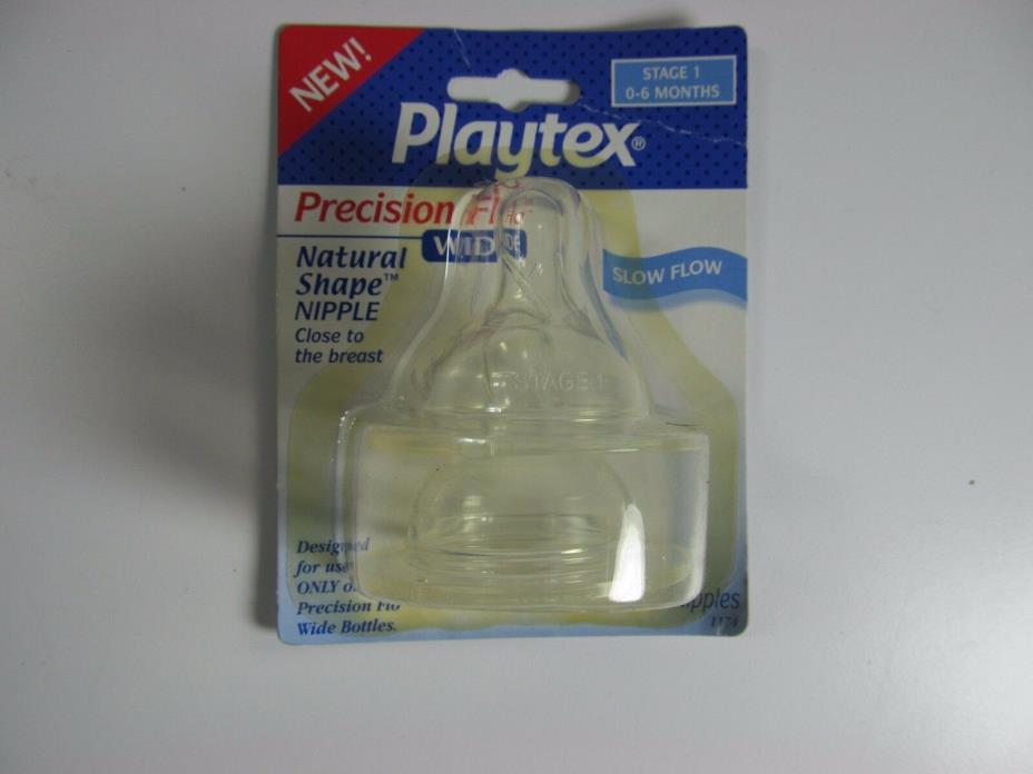 Playtex Precision Fit Wide Silicone Nipples FOUR 2 Packs Slow Flow 0-6M