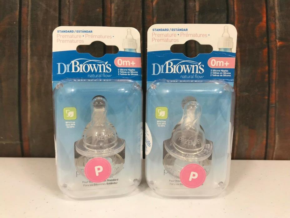 New Sealed Dr. Brown's Bottle Nipples Premature Standard 0M+