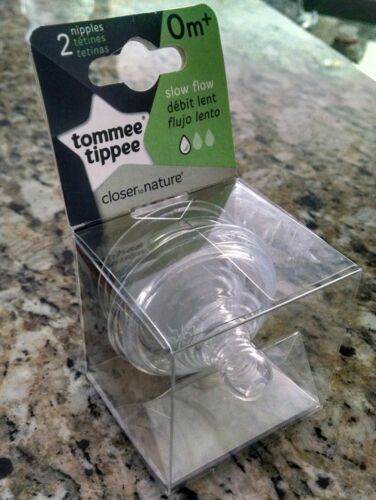 Tommee Tippee Closer To Nature Slow Flow Nipple 2 count ~ 0m+ BPA FREE NIB
