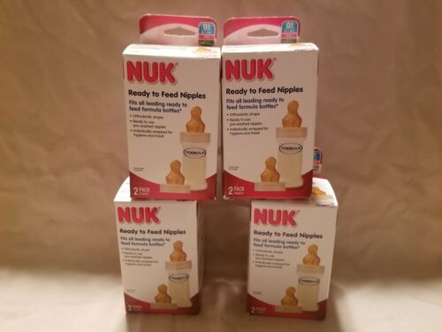 NUK Orthodontic Baby Bottle Nipples Ready to Feed 8-pk Colic Expire 2021  0-6m