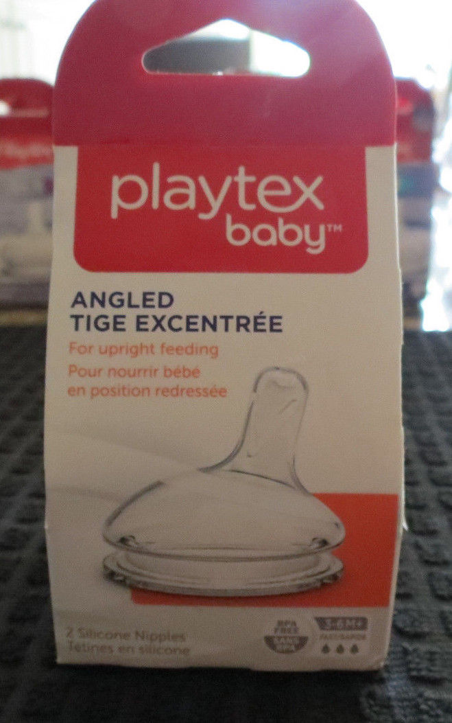 Playtex Baby Angled Rapid Flow Nipple 3-6M+ 2Pack !!FREE SHIPPING!!!