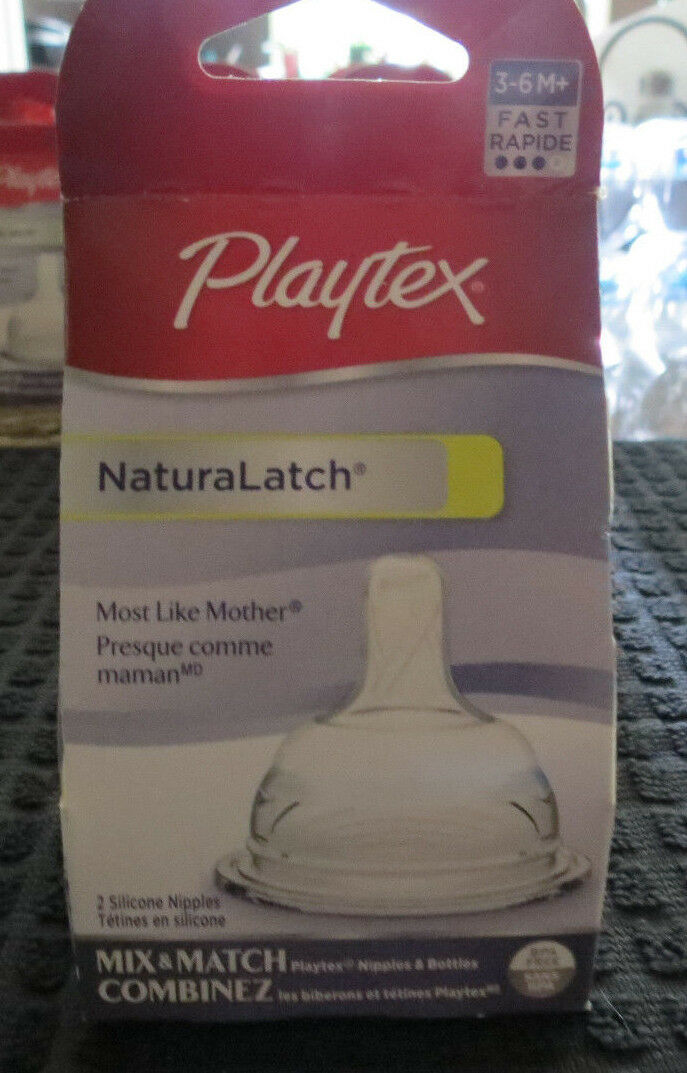 Playtex Baby NATURALATCH Fast Flow Nipple 3-6M+ 2Pack !!FREE SHIPPING!!!