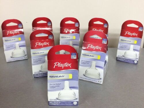 (8) 2pk Playtex NaturaLatch Baby Bottle Nipples Med-Flow TOTAL 16 FREE SHIP