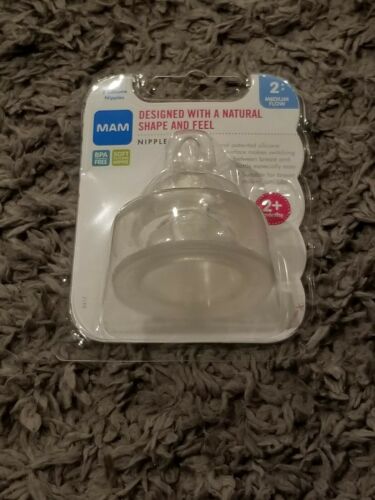 Mam Nipples Medium Flow 2+Months 2 Pack Soft Bpa Free MYTODDLER New