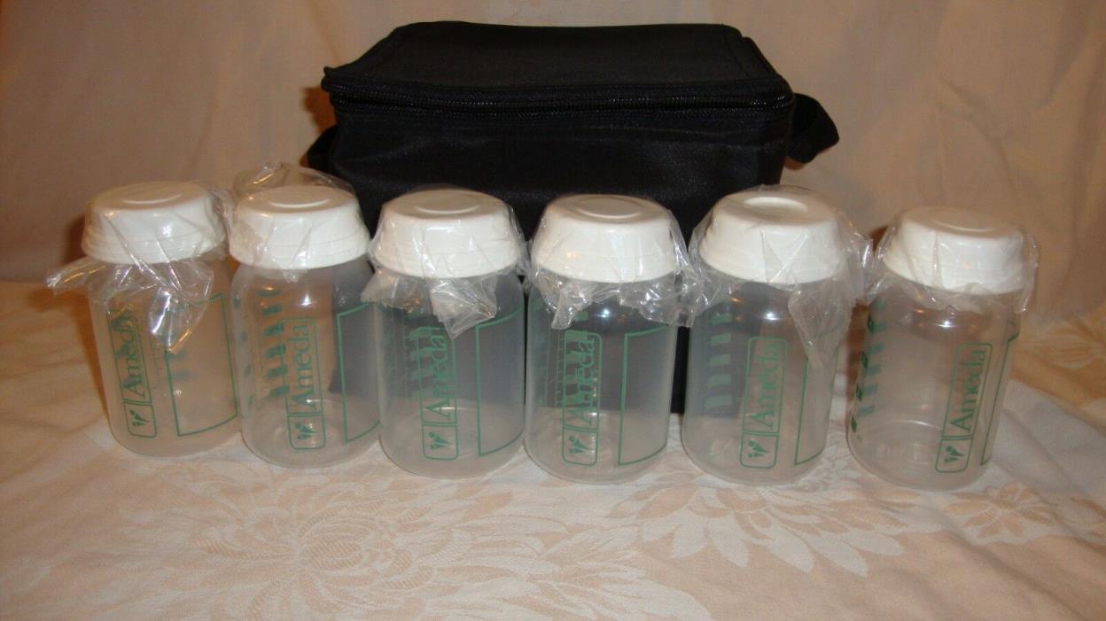 Ameda 17076 Cool N Carry Milk Insulated Storage Tote with 6 Bottles