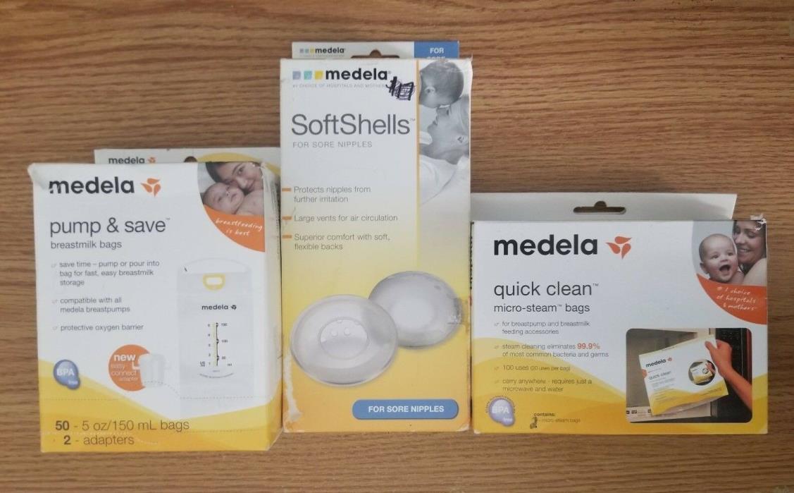 Medela Quick Clean micro-steam bags for breastpump Breastmilk bags 2 Soft Shells