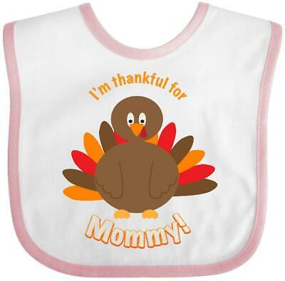 Inktastic Thankful For Mommy Baby Bib Thanksgiving Turkey Gift Clothing Infant