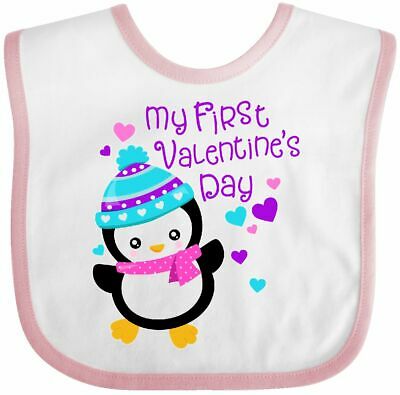 Inktastic My FIrst Valentines Day- Cute Penguin Baby Bib Kids 1st Babys Gift Hat