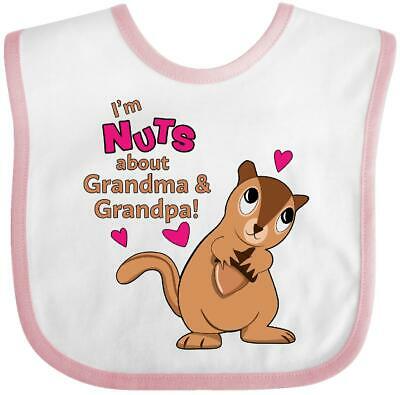 Inktastic I'm Nuts About Grandma And Grandpa Baby Bib Family Grandparents Cute