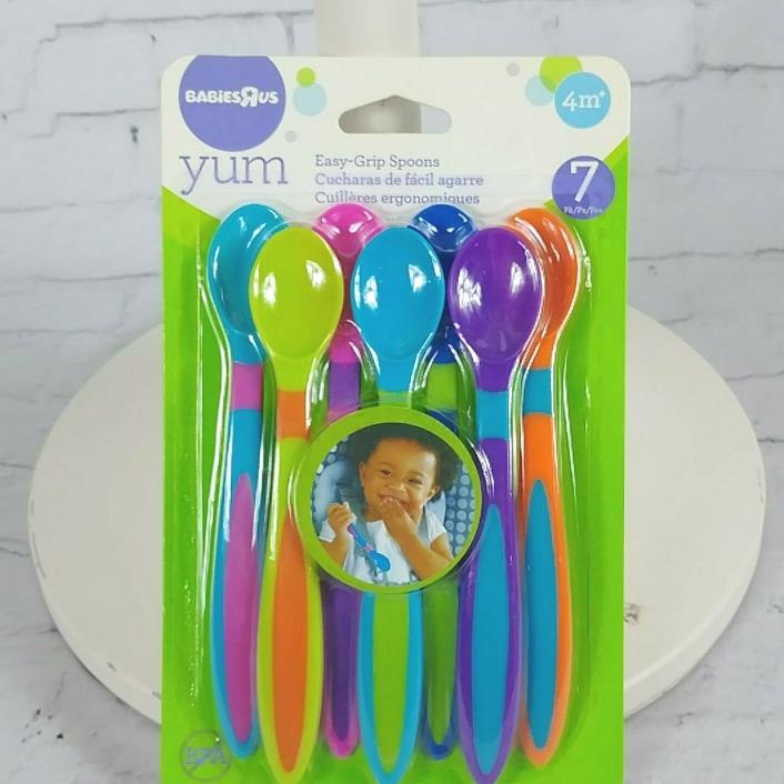 Babies R Us Easy Grip Spoons Set of 7 Bright Colors