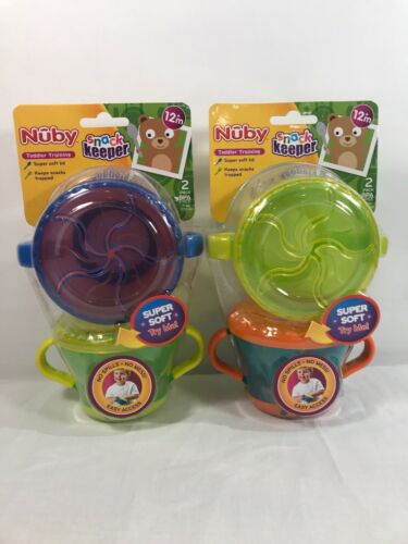 LOT OF 4 Nuby Snack Keeper (2 PACKS OF 2 PER PACK) Toddler Training SET OF 4