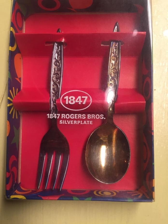 Rodgers Bros. 1847 silverplate baby spoon and fork-new