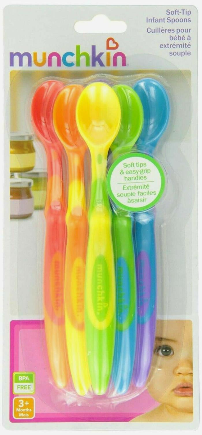 Munchkin Multi Color Soft-Tip Infant Spoons 6pk BPA Free 3+ Months