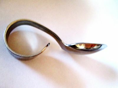 Antique 1948 Stainless Curved Baby Spoon Marked T L Miller Jewelers