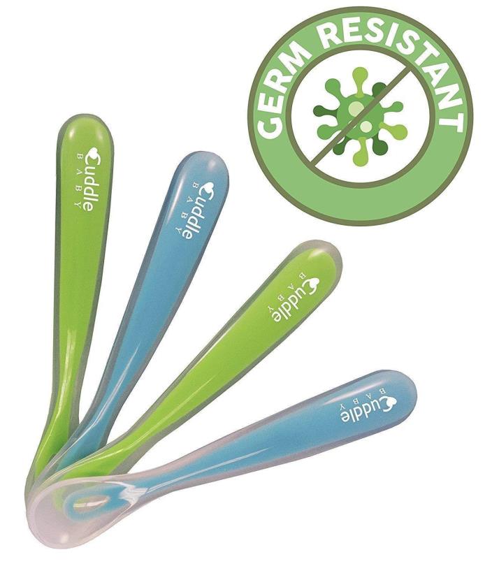 Baby Soft Tip Silicone Feeding Spoons First Stage Pack of 4 BPA Free