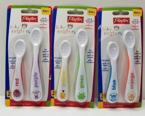 Baby einstein Playtex Utensils Eat & Discover 6 spoons 6 Colors & Animal Designs