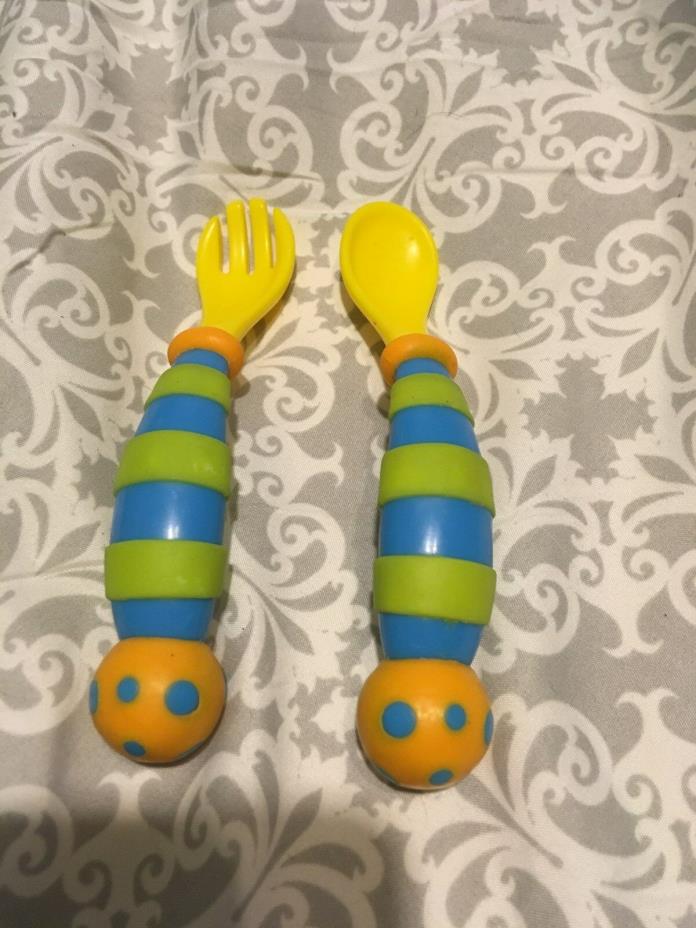 Baby Spoon & Fork - Blue and Yellow