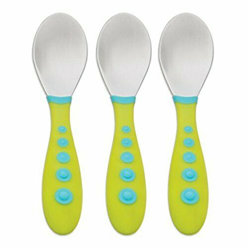 Gerber Graduates 3-Piece Kiddy Cutlery GREEN Baby Toddler Spoons Set 219