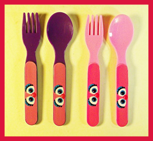 Set Of 4 Abby Cadabby Plastic Forks & Sp PINK PURPLE Baby Product