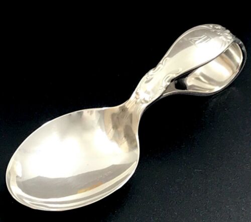 Reed and Barton Sterling Baby Spoon Lou XIV Monogramed w/ H Curved Handle 25 gr