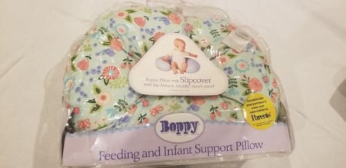 Boppy Pillow and  Slipcover  green floral new in bag