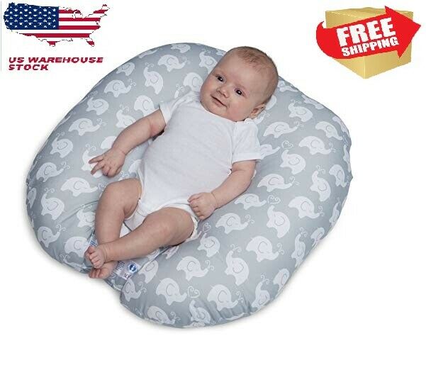 Boppy Newborn Lounger, Elephant Love Gray Sleeper Pillow Seat Soft Free Shipping