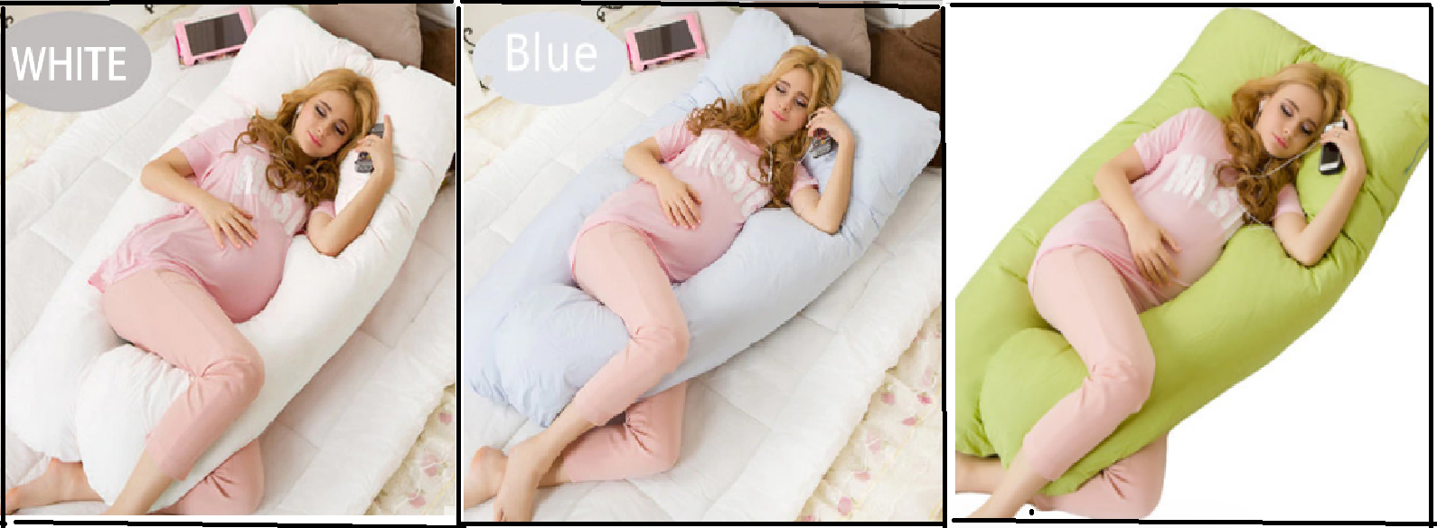 U Shaped Pillow Pregnancy Full Body Maternity Support Comfortable 3 Colors