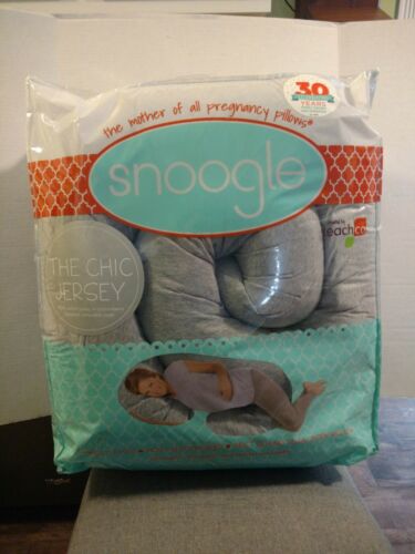 Leachco Snoogle Chic Jersey-Gray Full Body Pregnancy Pillow