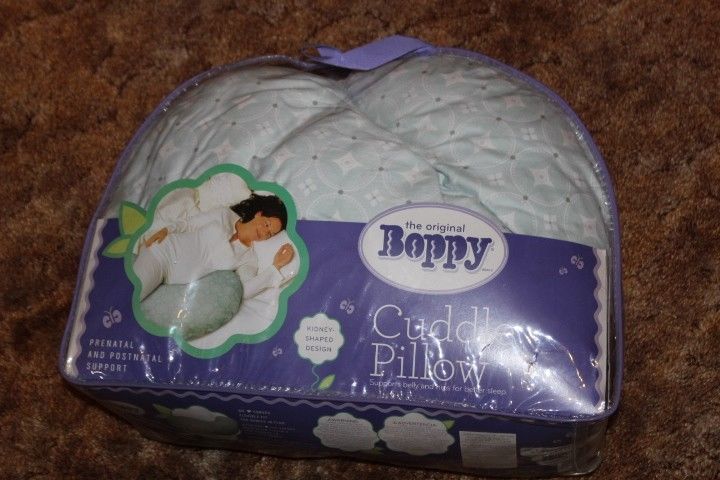 Boppy Cuddle Pillow Prenatal Postnatal Support light green kidney shaped