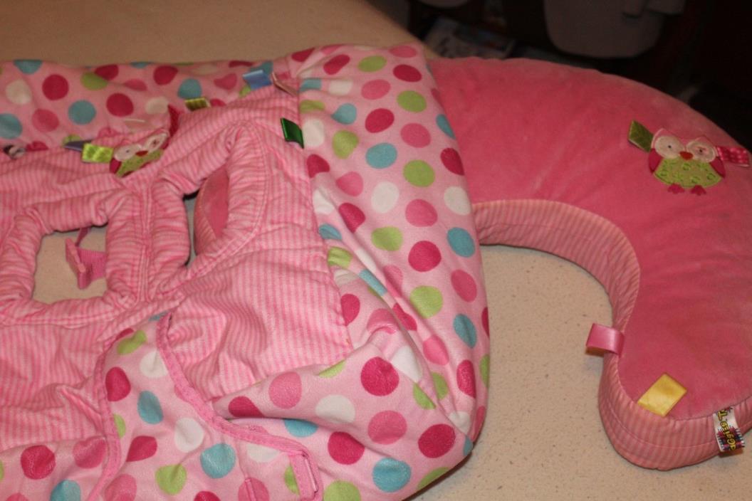 U-shaped Nursing Breastfeeding Support Pillow shopping cart pink owl lot taggies