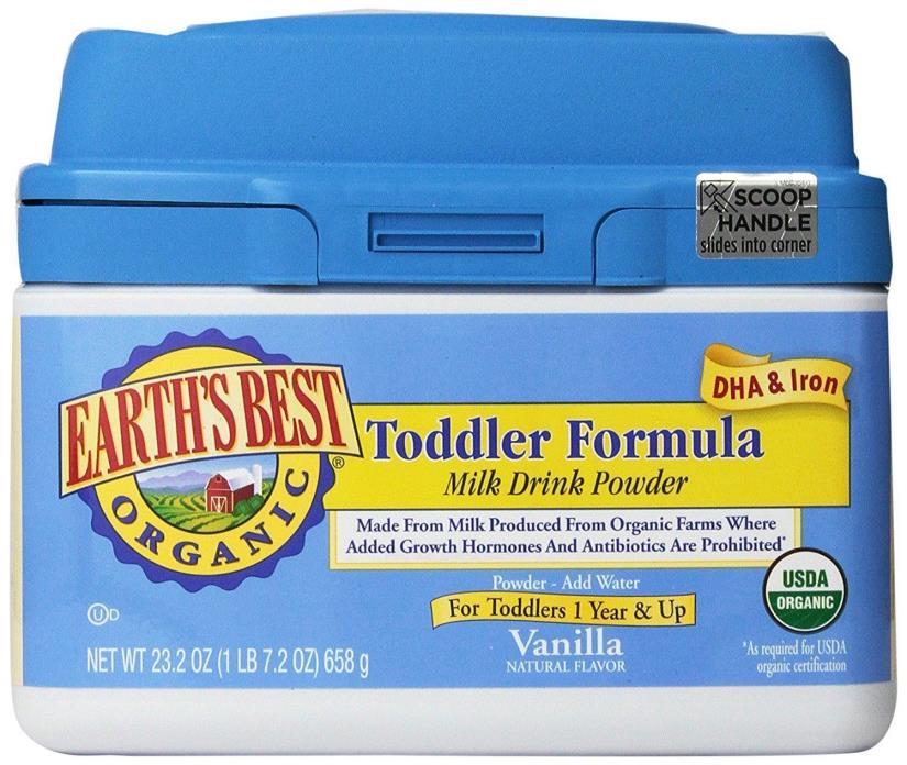 Earths Best Organic Toddler Formula, with DHA & Iron, Vitamins & Minerals, 23.2