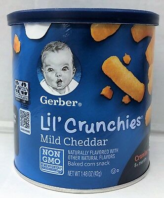 Gerber Lil Crunchies Mild Cheddar Baked Corn Snack 1.48 oz