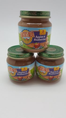 Earth's Best Organic Apples and Blueberries Baby Food, 12-4oz jars Exp12-06-2018